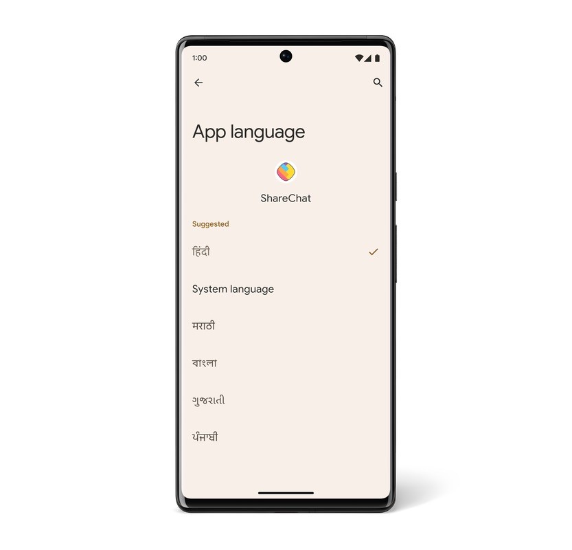 Android 13 por idioma de la aplicación
