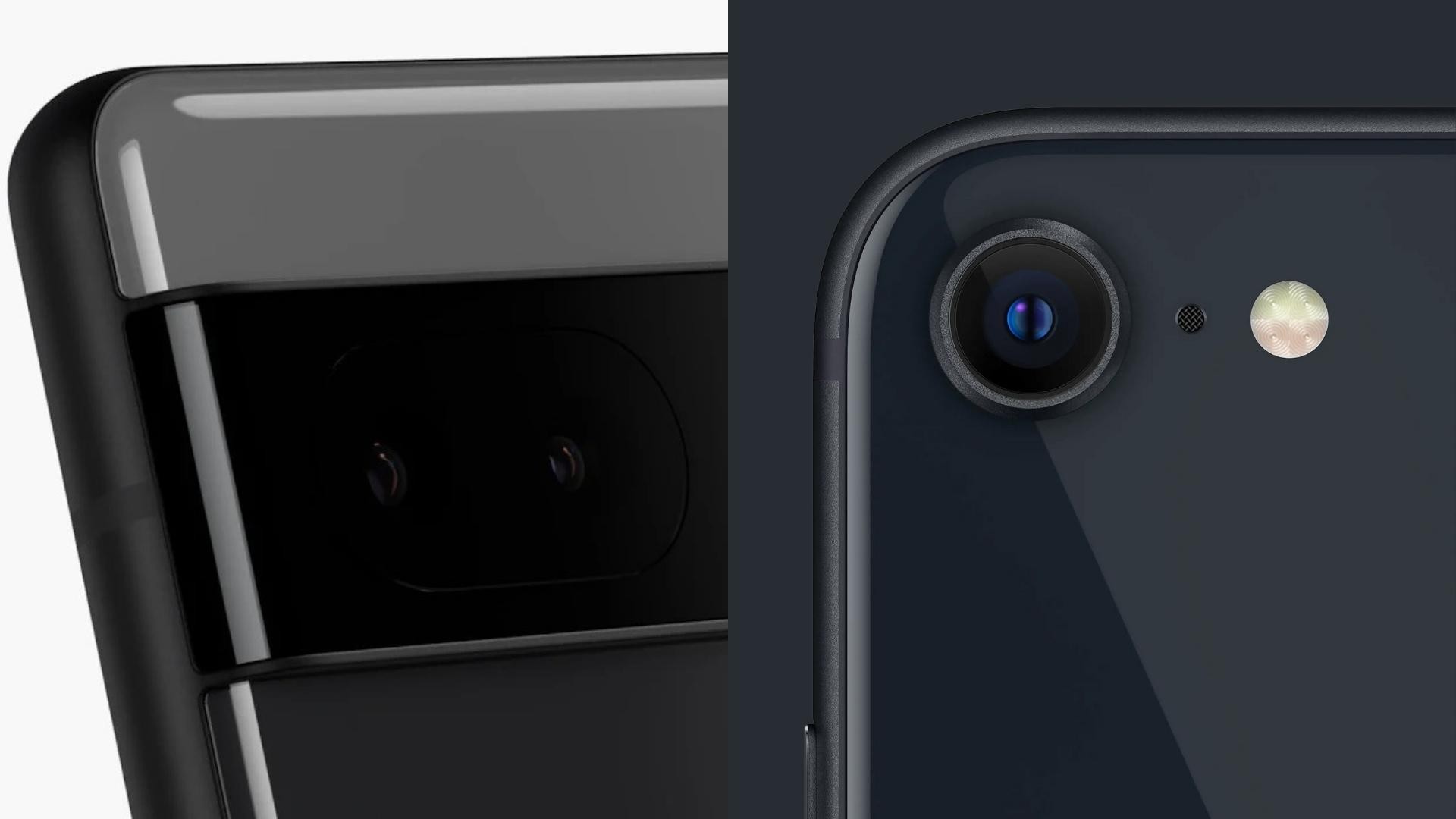 Camera Array en Pixel 6a vs Camera Array en iPhone SE 2022