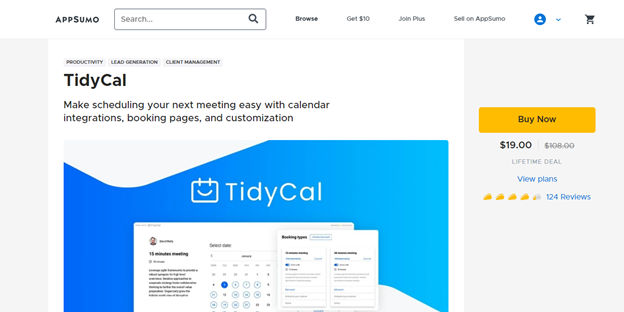 Oferta de por vida de Tidycal Appsumo