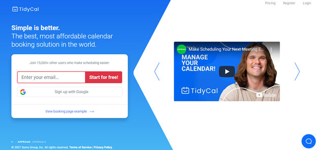La solución de reserva de calendario en línea de Tidycal