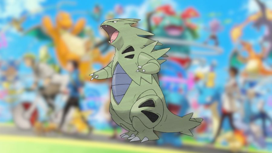 Tyranitar, un Pokémon de tipo roca de Pokémon Go.