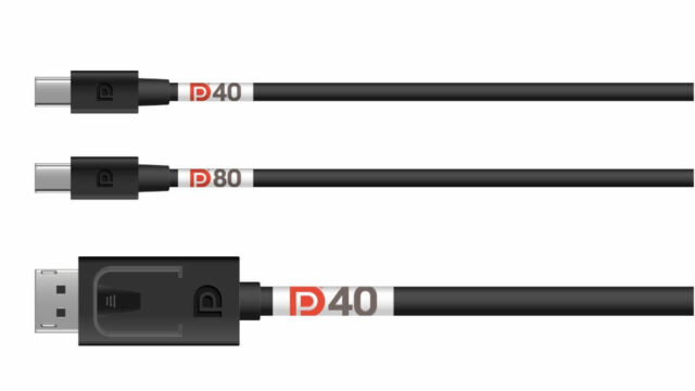 Los cables marcados con DP40 pueden admitir 40 Gbps, mientras que los cables DP80 pueden admitir hasta 80 Gbps.