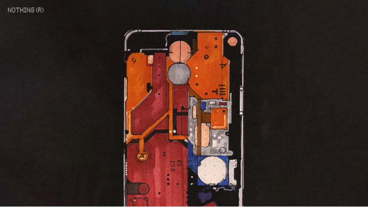 Un boceto de diseño del Nothing Phone (1)