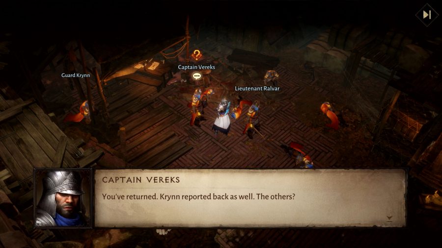 Escena de diálogo en el juego para la revisión de Diablo Immortal