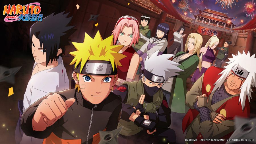 Un grupo de personajes de Naruto.