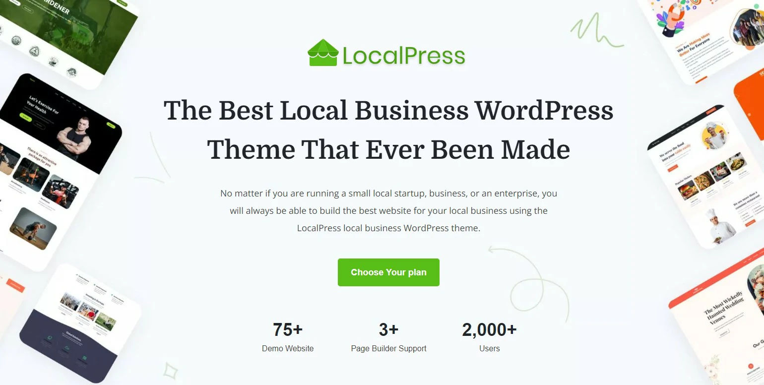 Tema de WordPress de LocalPress para empresas locales