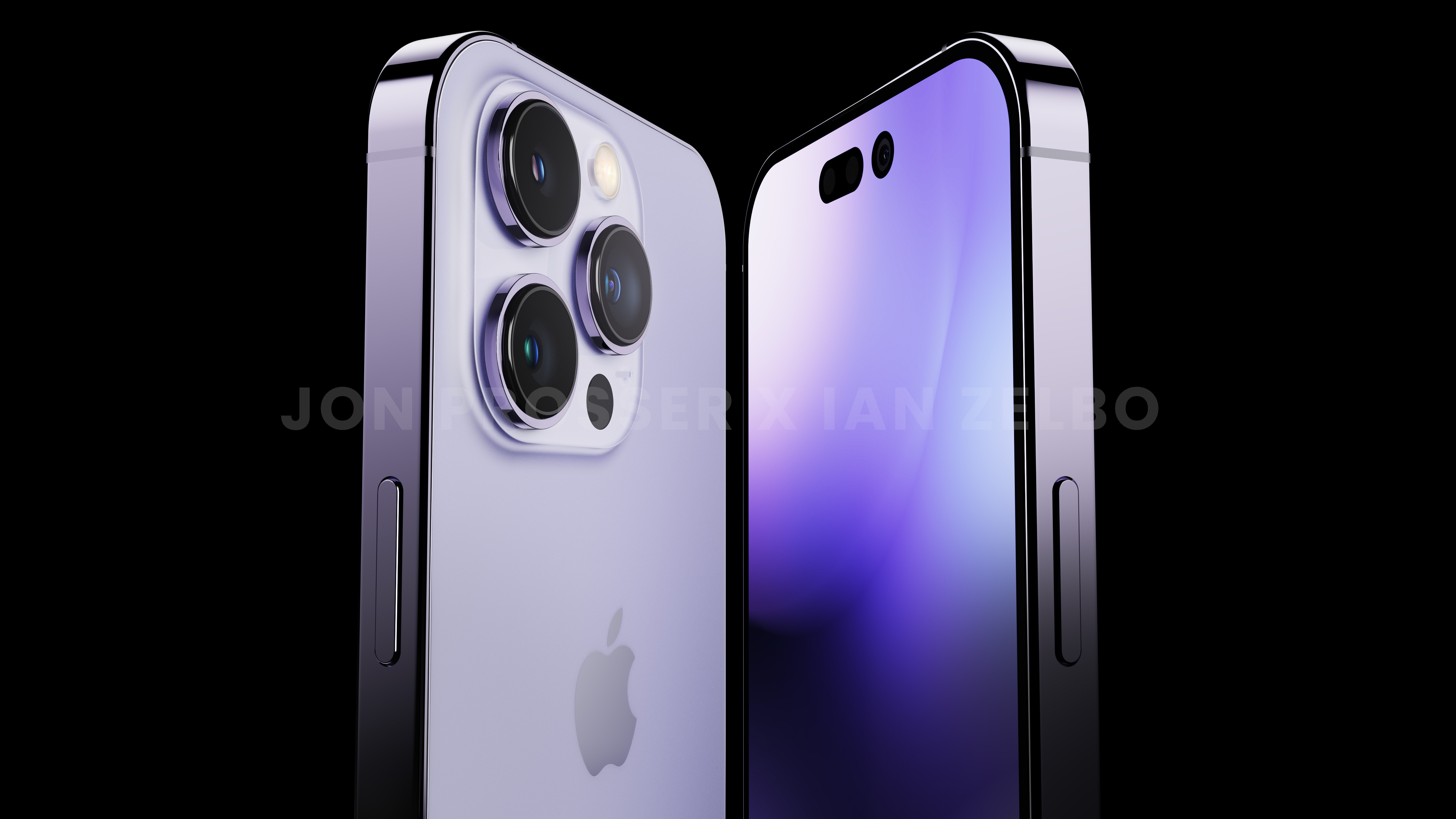 iPhone 14 Pro - Púrpura - Lado a Lado - Negro