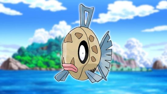 Fish Pokemon: Key Art de la serie Pokemon presenta el Pokemon Feebas con forma de pez 