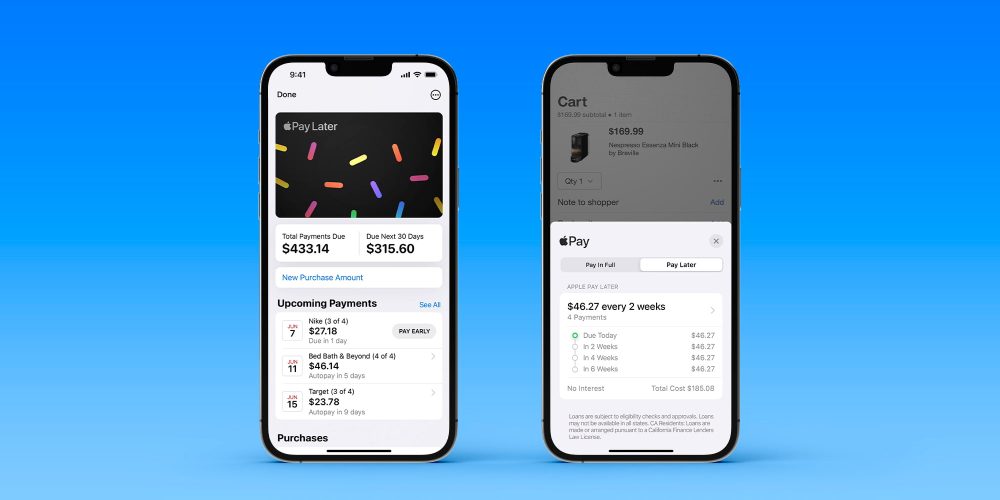 Apple paga más tarde |  Capturas de pantalla del servicio