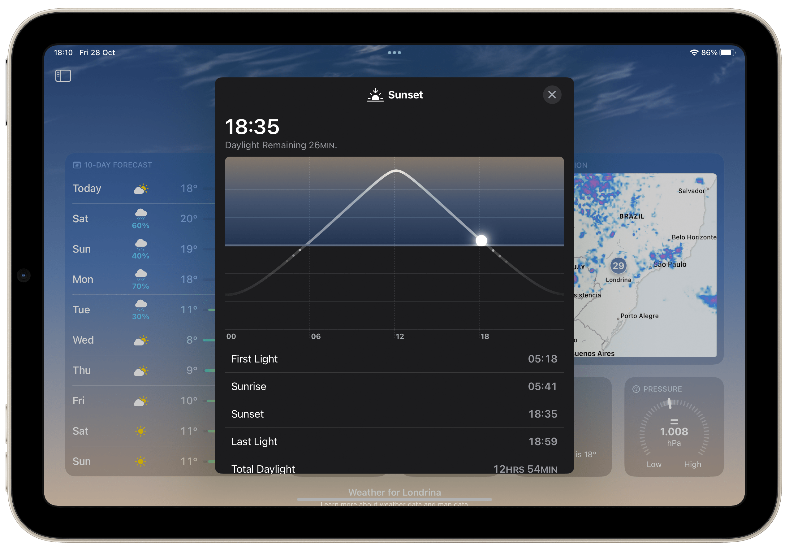 Cómo usar todas las funciones de la nueva aplicación Weather para iPad en iPadOS 16.
