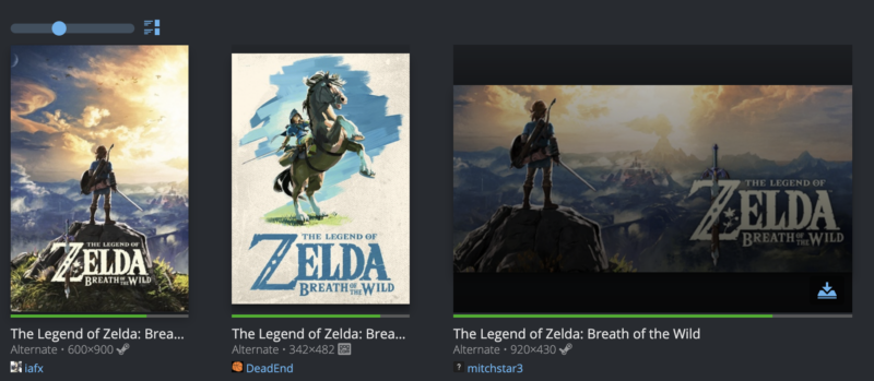 Una página archivada que muestra algunas de las imágenes personalizadas de Steam que han sido eliminadas por las solicitudes de DMCA de Nintendo.