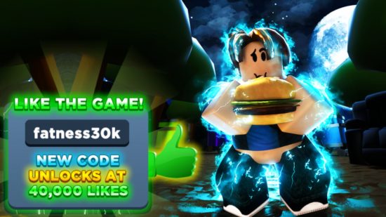 Un avatar sosteniendo una hamburguesa y azul brillante