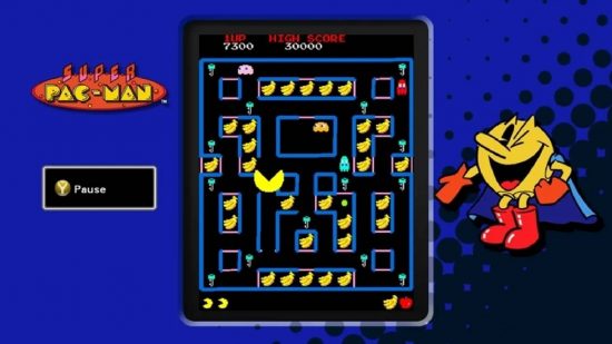 Juega Pac-Man: una captura de pantalla muestra un juego clásico de Pac-Man