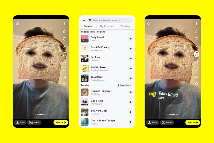 Sonidos de Snapchat para Lentes