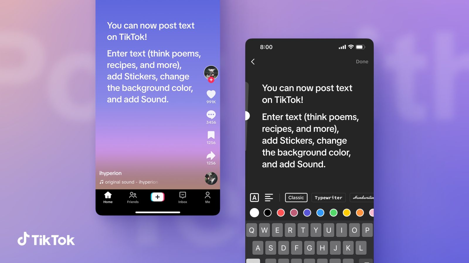 TikTok ahora permite a los usuarios compartir textos con otros